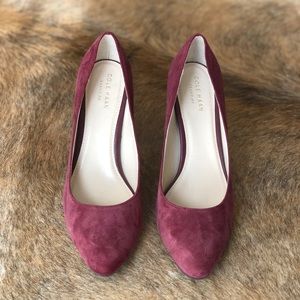 Cole Haan Burgundy Suede Heels size 7.5
